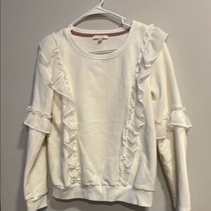 Women's White Ruffle Top